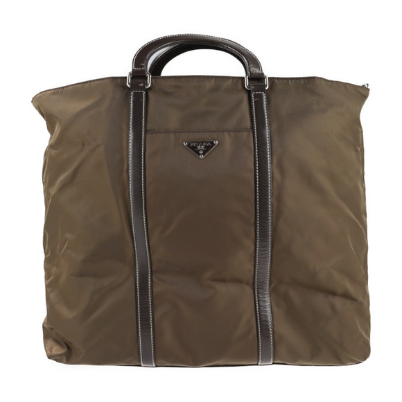 Prada Handbag Nylon Leather 2WAY Shoulder Khaki - Picture 1 of 9
